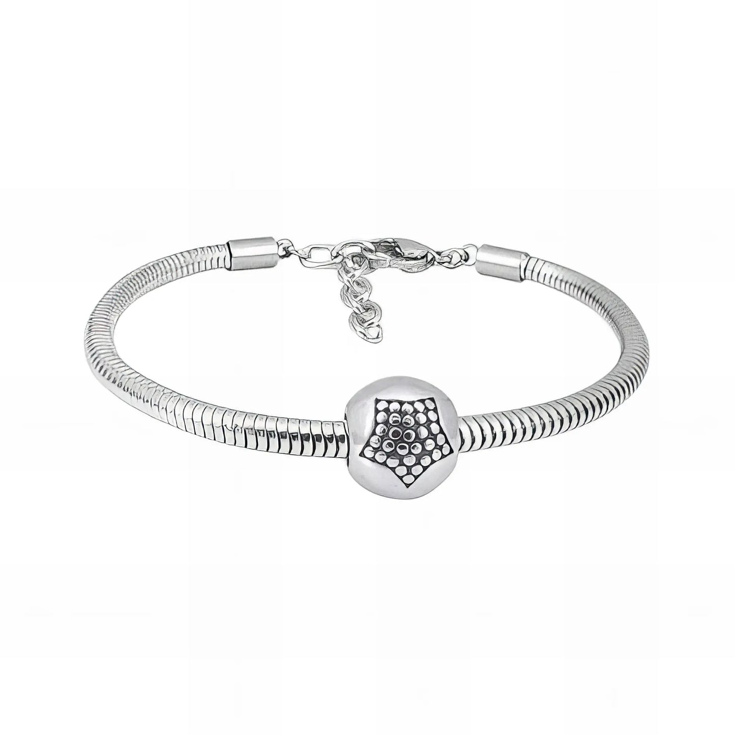 Ατσάλινο βραχιόλι με charm (B3274)