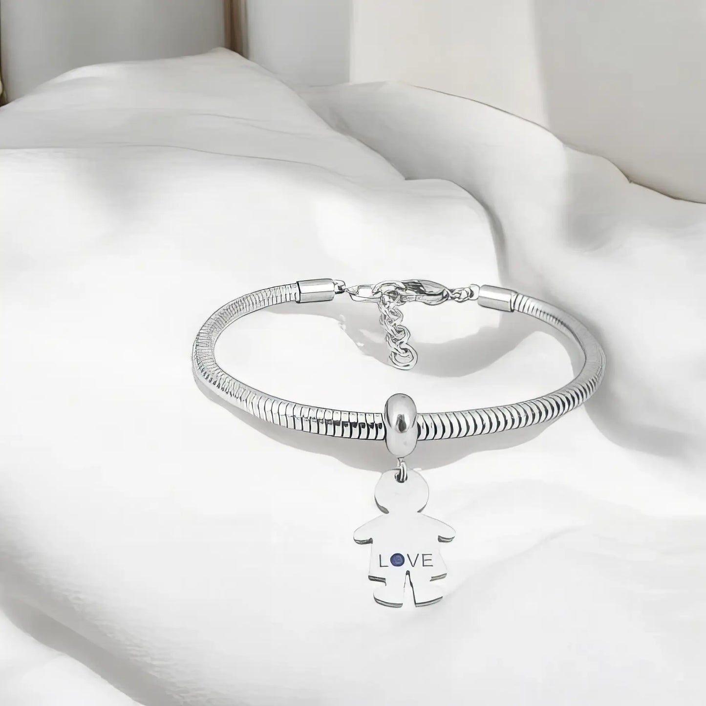 Ατσάλινο βραχιόλι με charm (B3281)
