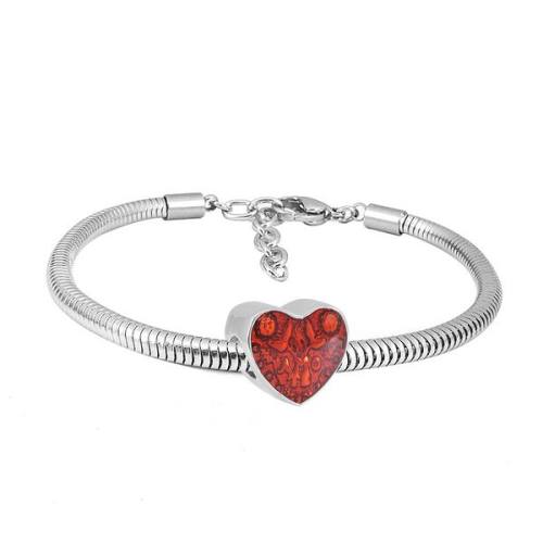 Ατσάλινο βραχιόλι με charm (B3300)