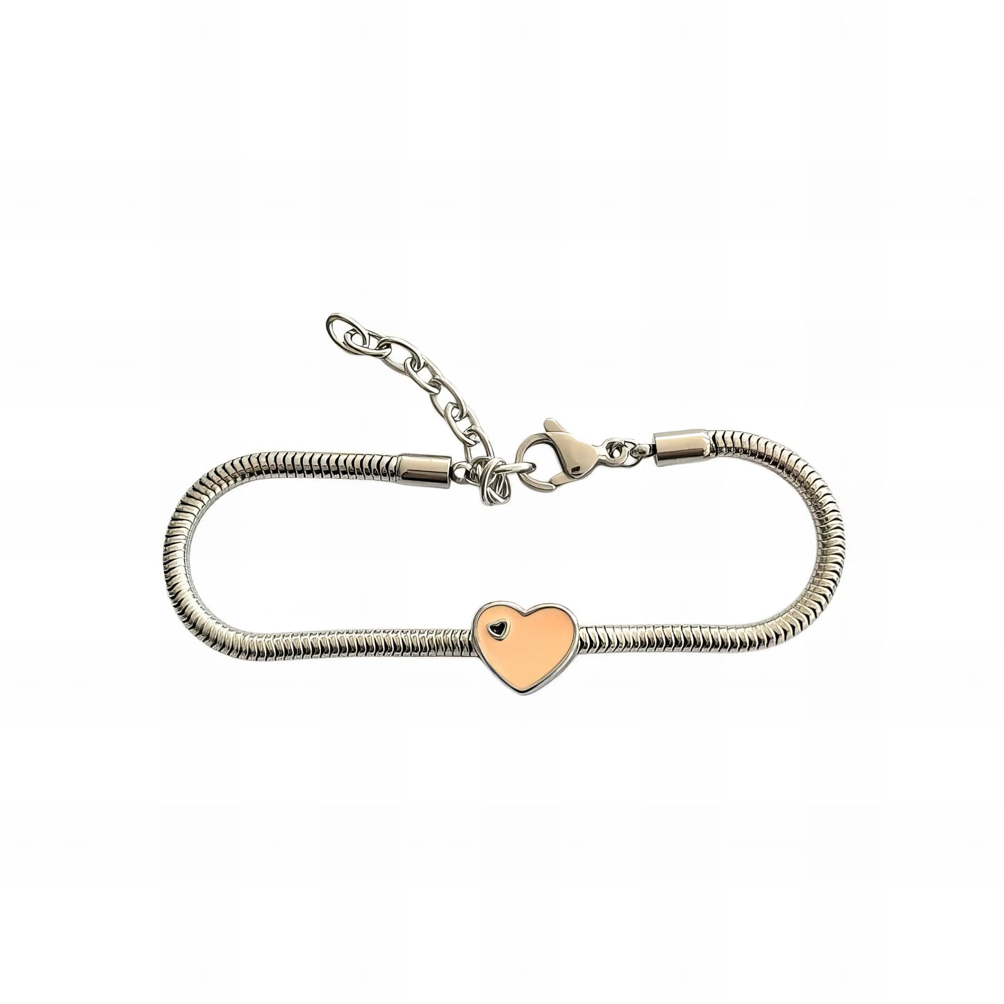 Ατσάλινο βραχιόλι με charm (B3299)