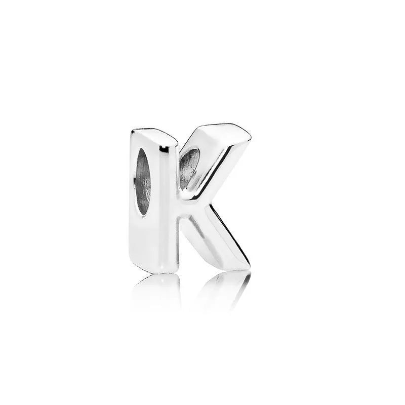 Charm από ασήμι 925 αρχικό γράμμα Κ (C1039)