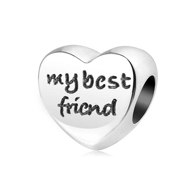 Charm από ασήμι 925 καρδιά my best friend (C1043)