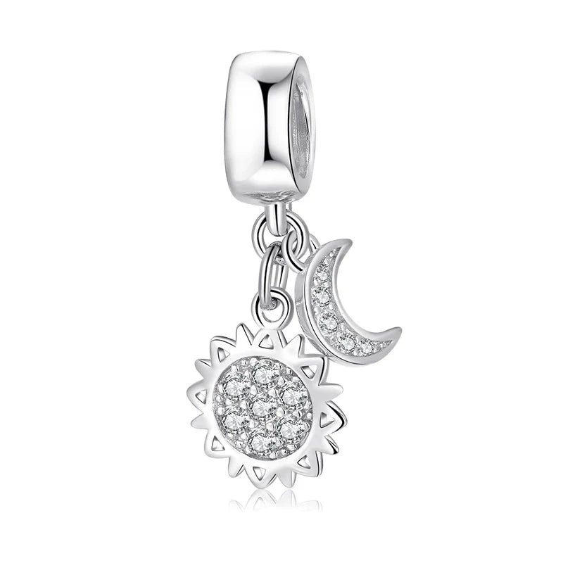 Charm από ασήμι 925 ήλιος και φεγγάρι (C1139)