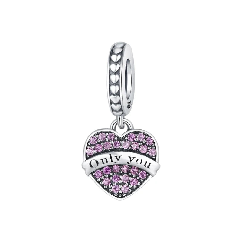 Charm από ασήμι 925 καρδιά only you (C1153)