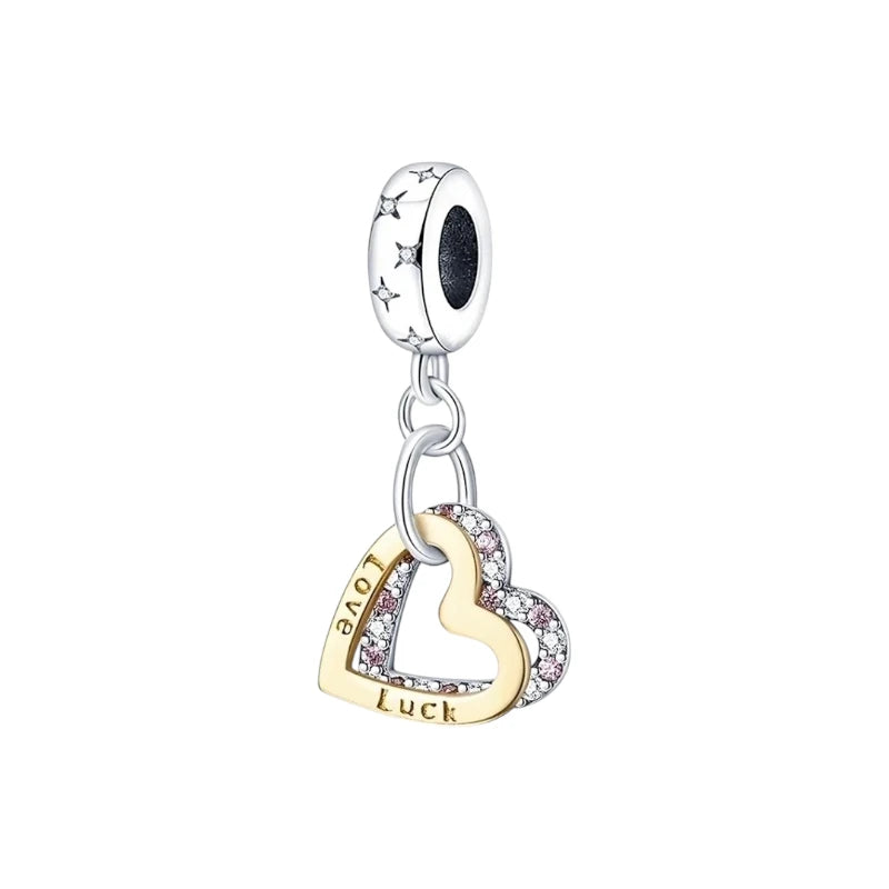 Charm από ασήμι 925 διπλή καρδιά (C1240)