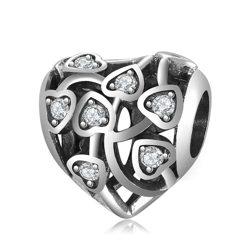 Charm Ασήμι 925 – Καρδιά με Ζιργκόν (C1279)