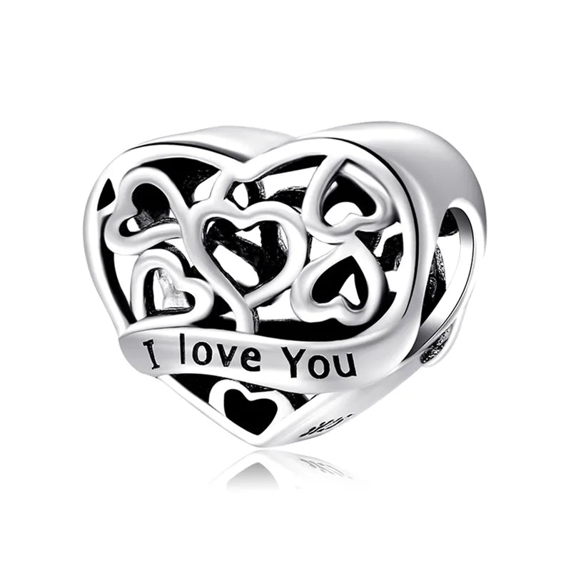 Charm καρδιά “I Love You” από ασήμι 925 (C1290)