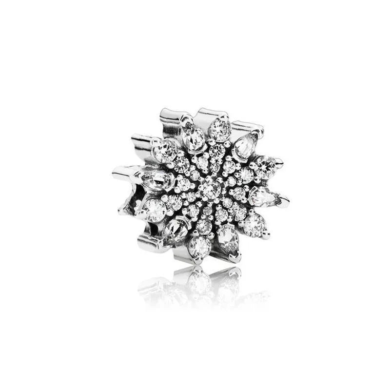 Charm Ασήμι 925 Νιφάδα Χιονιού με Πέτρες Ζιρκόν (C1304)