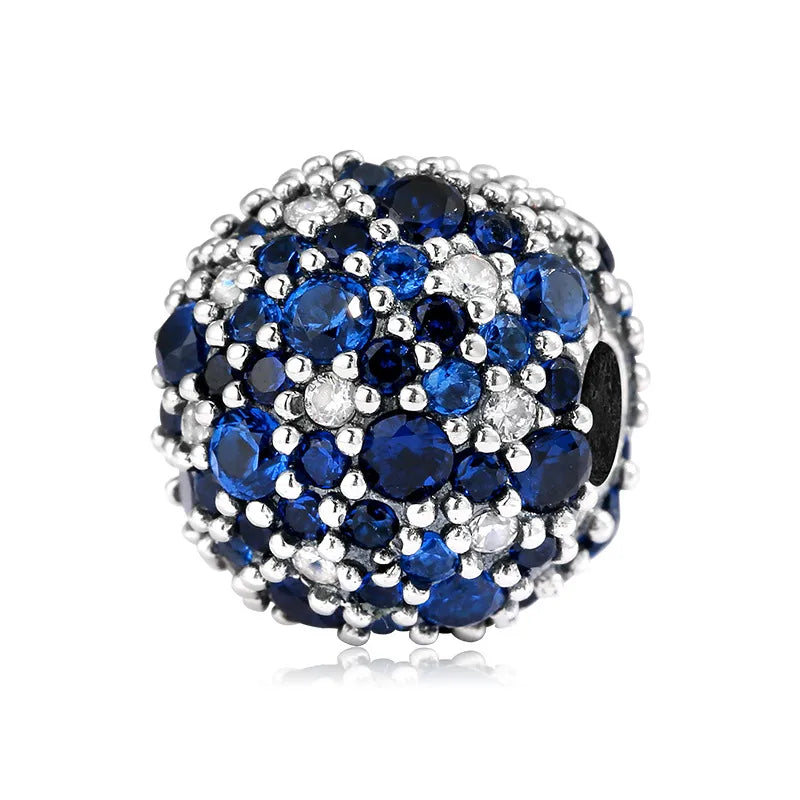 Charm από Ασήμι 925 με Μπλε και Λευκά Ζιργκόν (C1321)