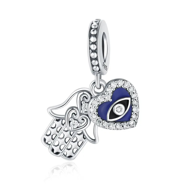 Charm Μάτι & Χέρι της Φατίμα – Ασήμι 925 (C1327)