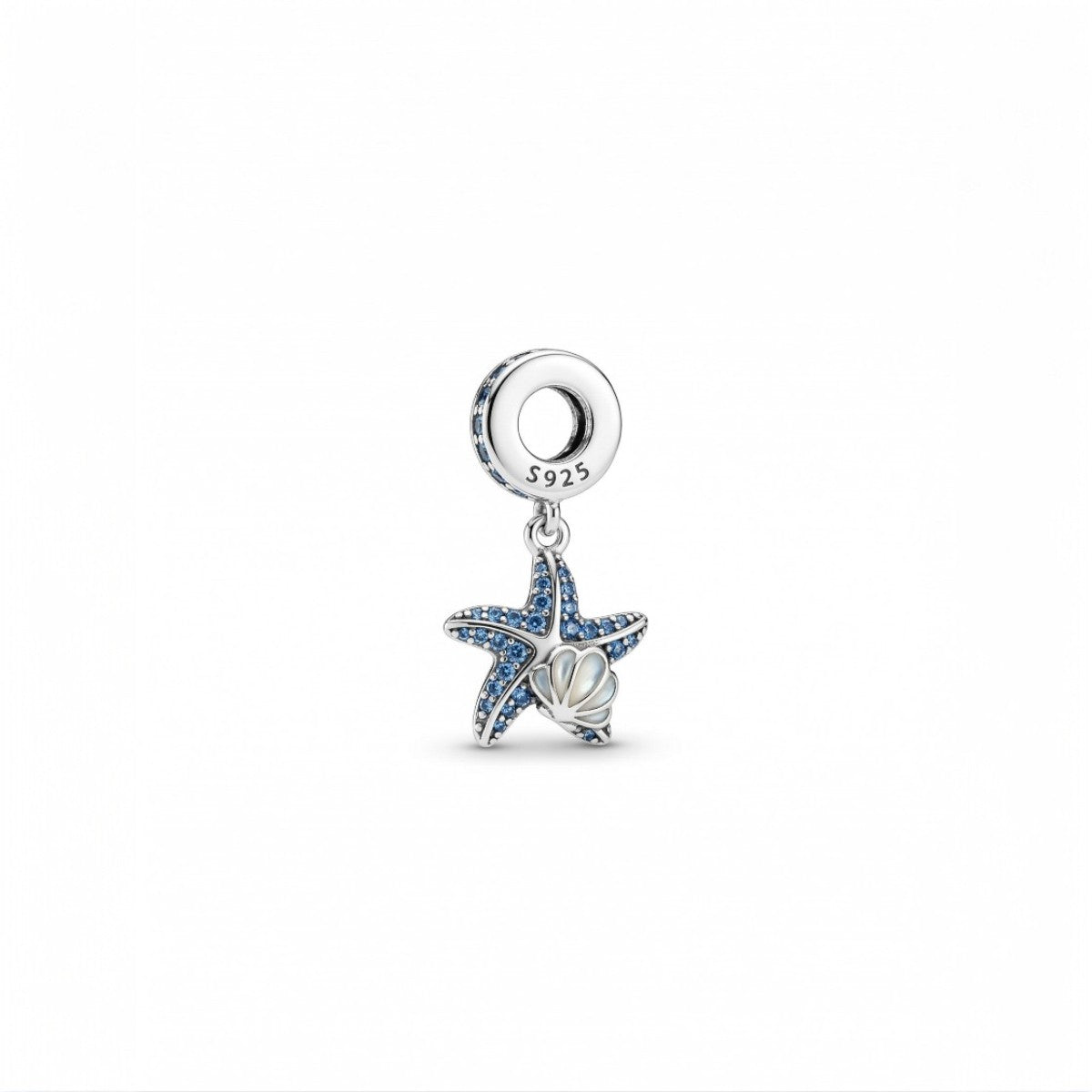 Charm από ασήμι 925 αστερίας με κοχύλι (C1363)