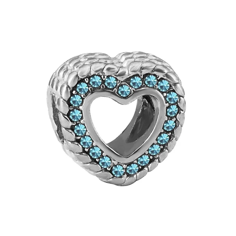 Charm Καρδιά με Πέτρες από Ατσάλι (C3048)