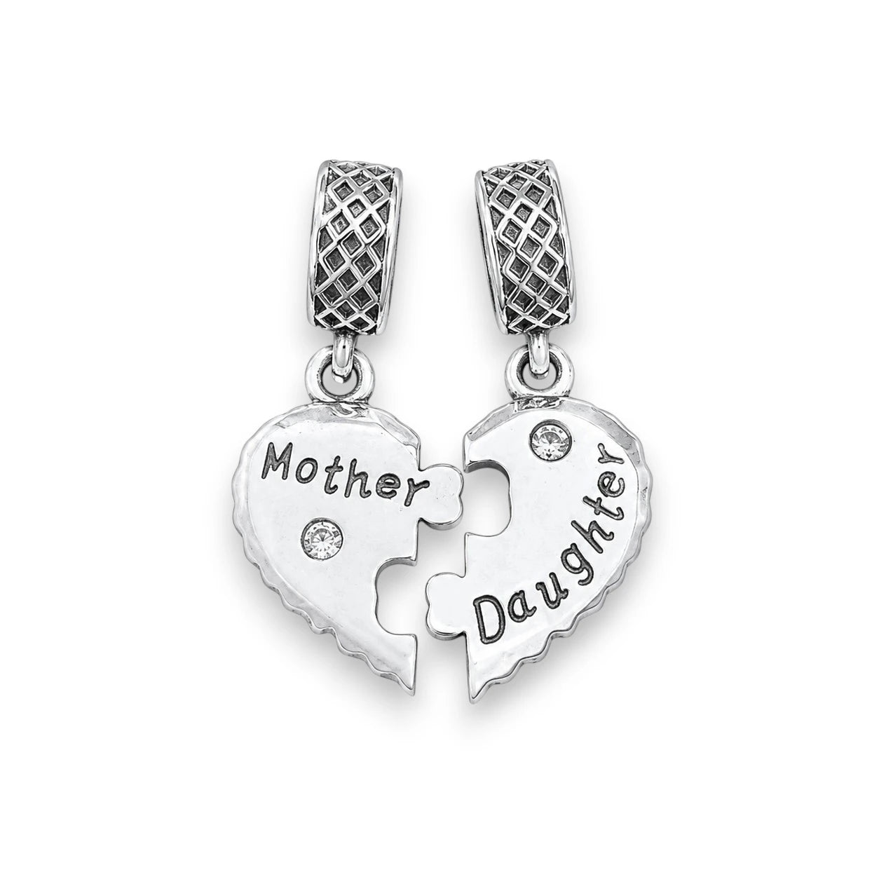 Ασημένιο Charm 925 Mother Daughter Καρδιά (C1389)