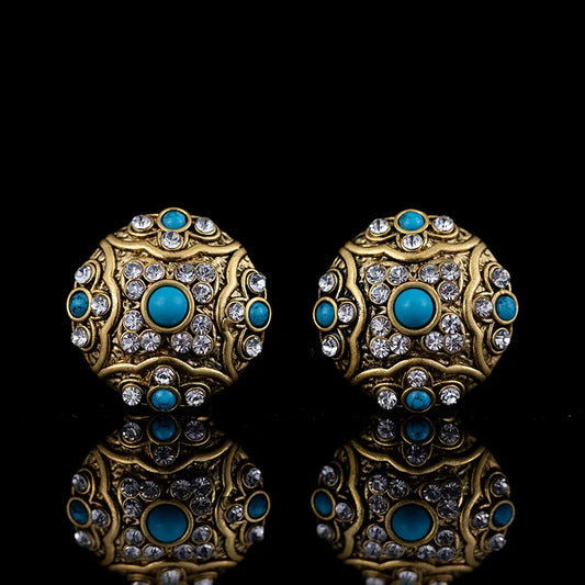 Χάλκινα καρφωτά σκουλαρίκια με ζιργκόν 2cm (E1463)