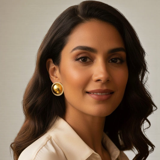 Ατσάλινα καρφωτά σκουλαρίκια με ζιργκόν 2.3cm (E1529)