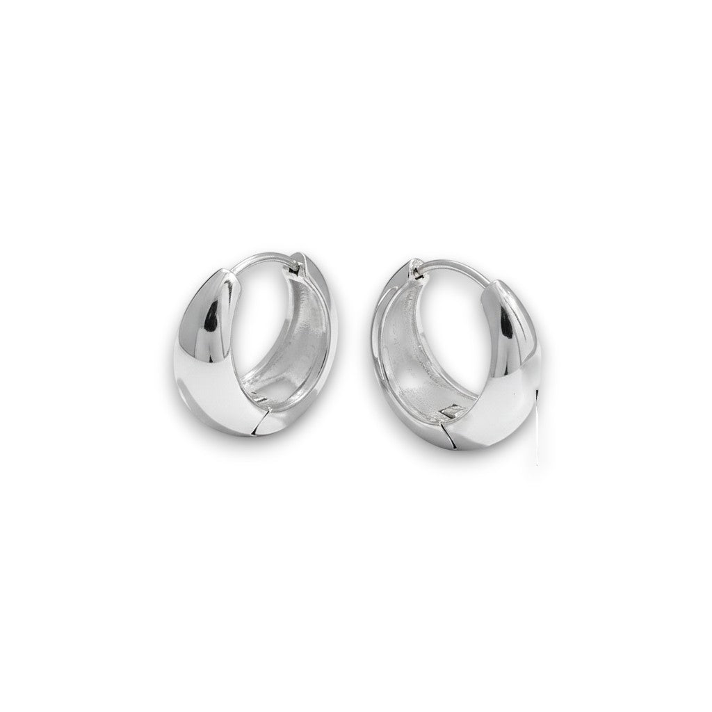 Ατσάλινα κρίκοι σκουλαρίκια με γυαλιστερό φινίρισμα 1.8cm (E1628)