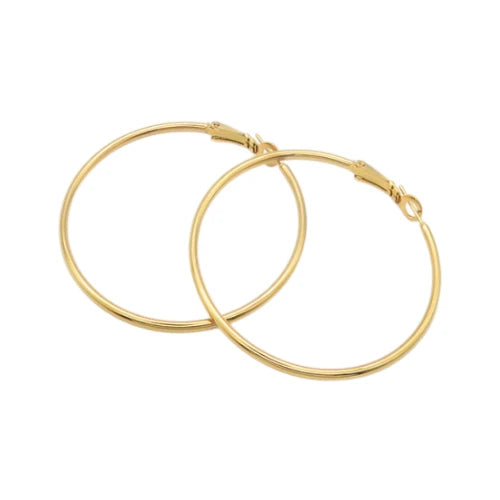 Ατσάλινα Σκουλαρίκια Κρίκοι – Επιχρυσωμένοι 6 εκ. (E3168)