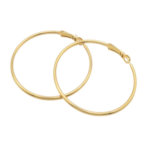 Ατσάλινα Σκουλαρίκια Κρίκοι – Επιχρυσωμένοι 8 εκ. (E3170)