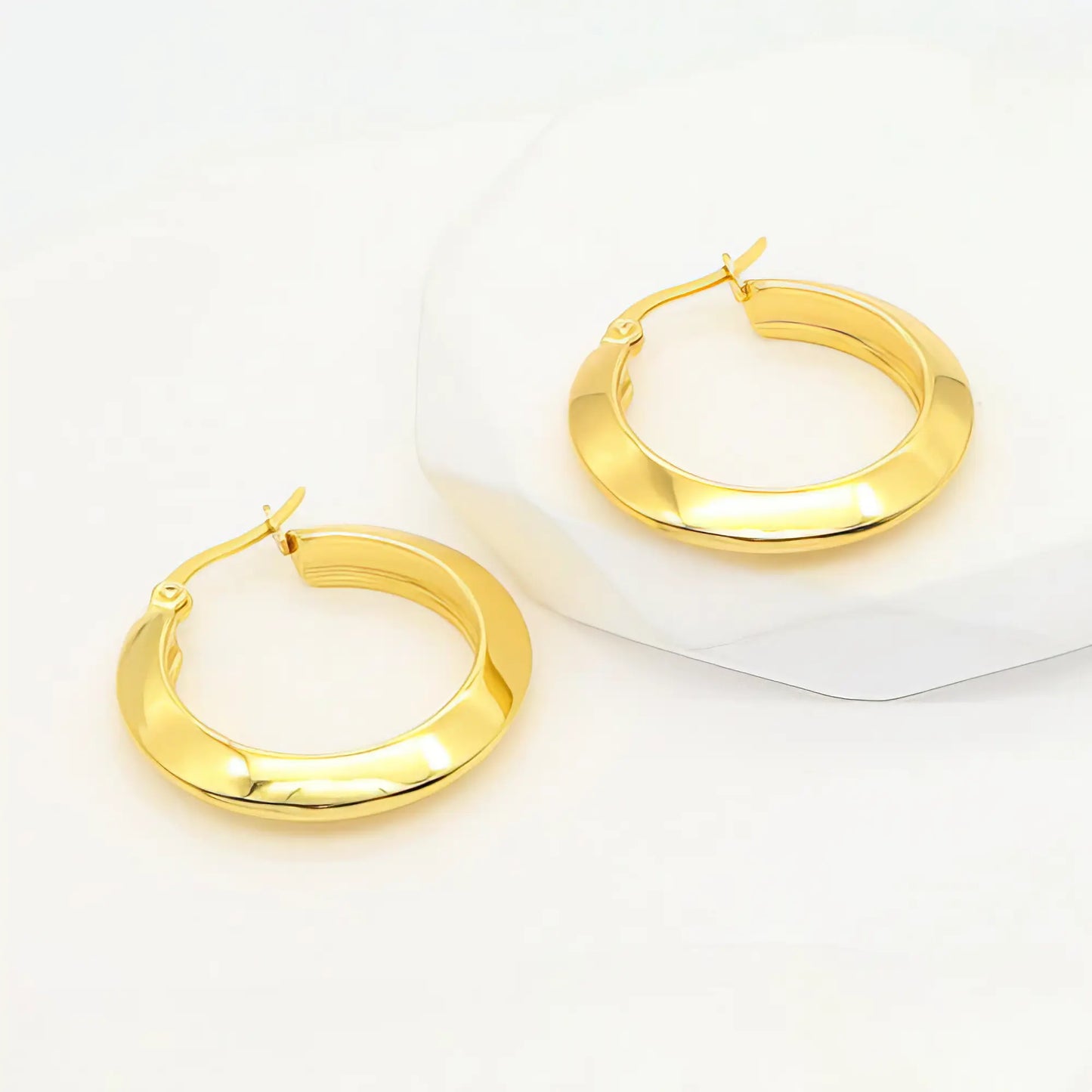 Ατσάλινοι κρίκοι χρυσό – 2.8cm (E3345)