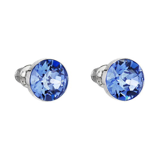 Χειροποίητα σκουλαρίκια καρφωτά με κρύσταλλο swarovski ζαφείρι 0.9cm (F1065)