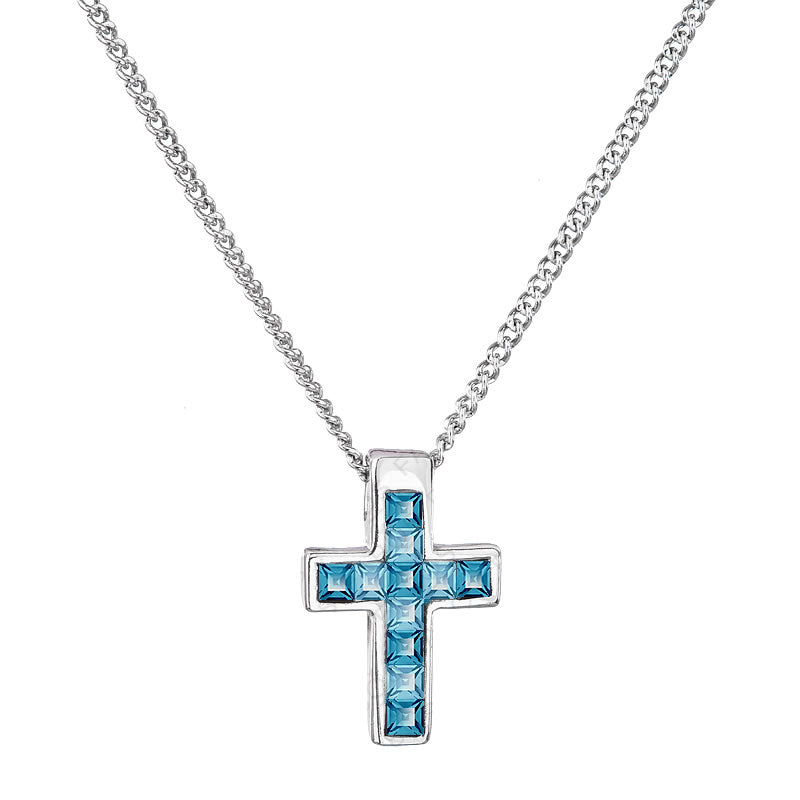 Σταυρός από ορείχαλκο 2cm με κρύσταλλα Swarovski (F1122)