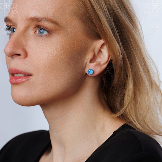 Σκουλαρίκια με Summer Blue Swarovski Κρύσταλλο (F1133)