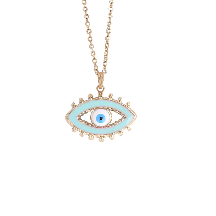 Ατσάλινο κολιέ ματάκι 18k (N1712)