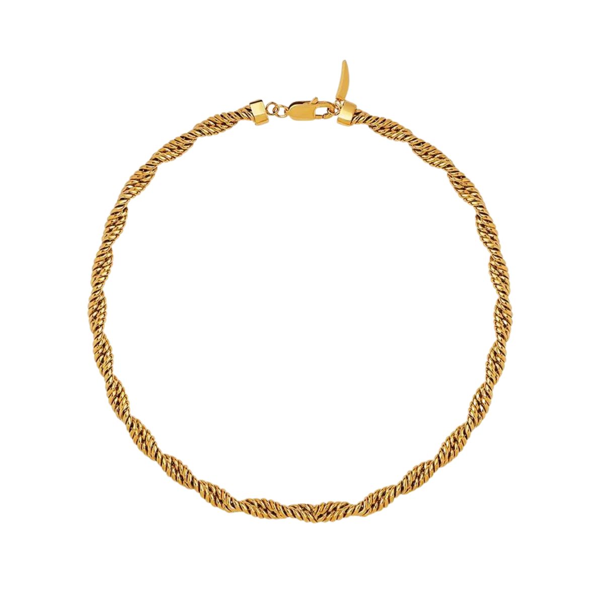 Ατσάλινη χοντρή αλυσίδα στριφογυριστή 18k (N1719)