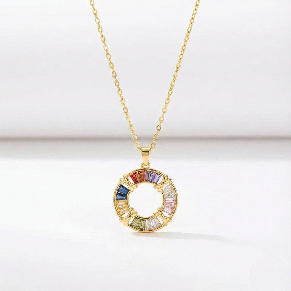 Κολιέ Κύκλος Rainbow – Χρυσό (N1826)