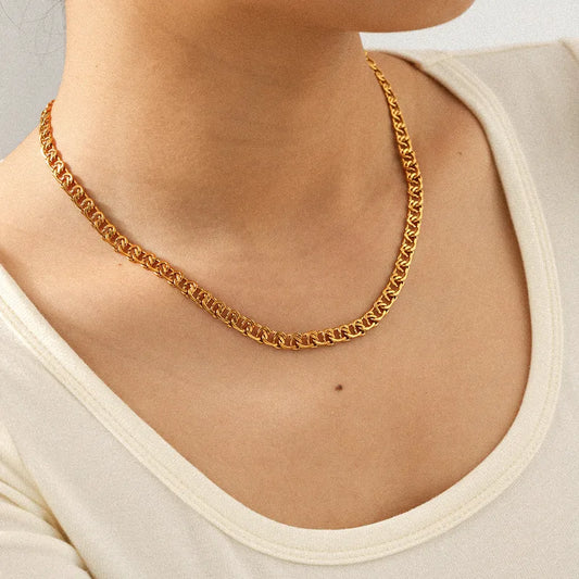 Χρυσό Κολιέ από Ατσάλι, Chunky Chain (N1842)