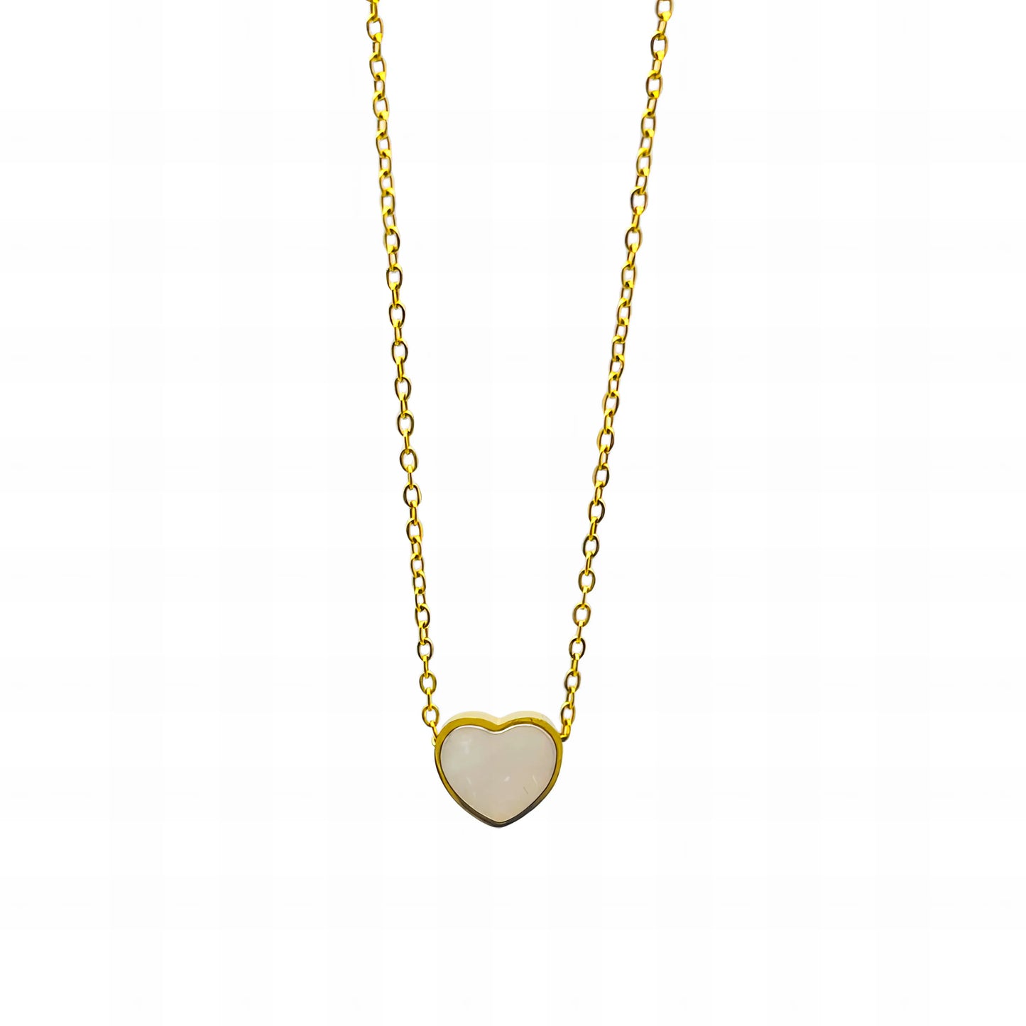 Ατσάλινο κολιέ καρδιά 18k (N3014-1)