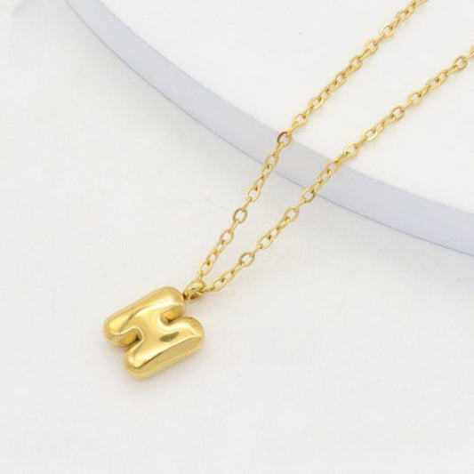 Ατσάλινο Κολιέ Γράμμα H Χρυσό (N3333)