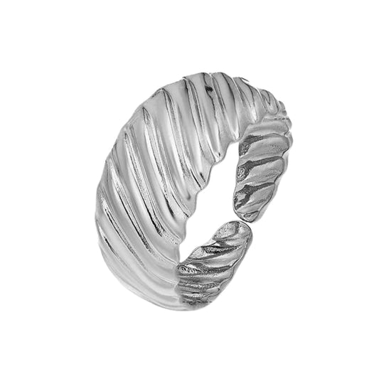 Ατσάλινο δαχτυλίδι χρώμα ασημί one size (R1375)