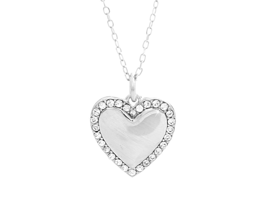 Ασημένιο κολιέ 925 καρδιά με κρύσταλλα Swarovski (J1052) - charmy.gr