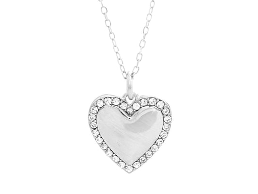 Ασημένιο κολιέ 925 καρδιά με κρύσταλλα Swarovski (J1052) - charmy.gr