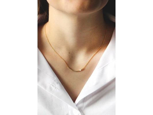 Ασημένιο κολιέ 925 μπάρα με κρύσταλλα Swarovski επιχρυσωμένο (J1001) - charmy.gr