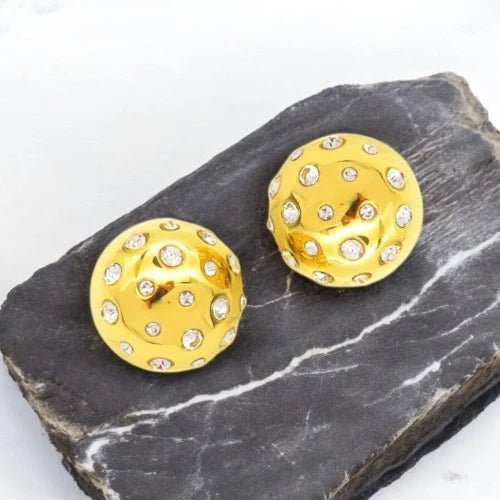 Ατσάλινα Καρφωτά Σκουλαρίκια 2cm με Ζιργκόν (E3111) - charmy.gr