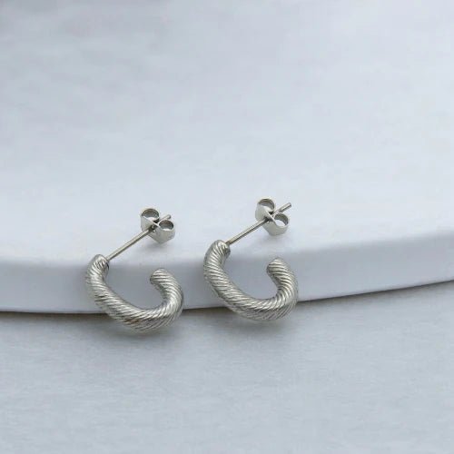 Ατσάλινα κρικάκια 1.5cm χρώμα ασημί (E3003) - charmy.gr