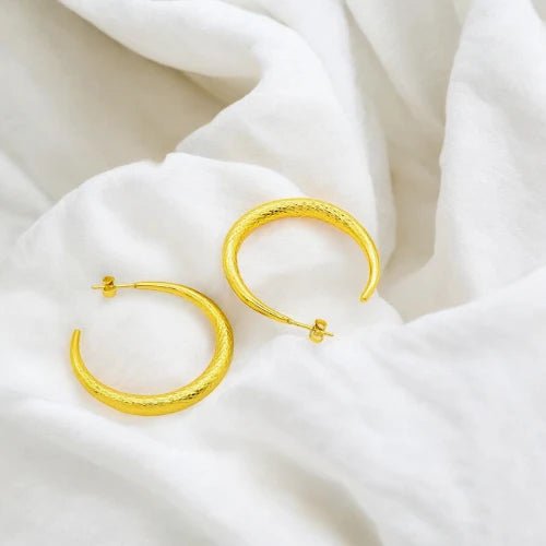 Ατσάλινα κρίκοι 4cm επιχρυσωμένοι (E3034) - charmy.gr