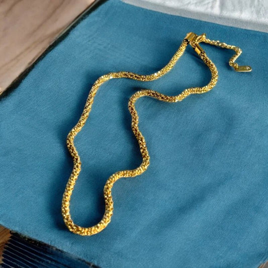 Ατσάλινη αλυσίδα λαιμού επιχρυσωμένη (N1492) - charmy.gr