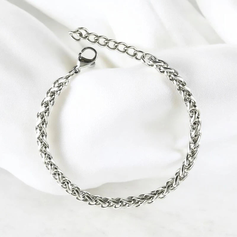 Ατσάλινη αλυσίδα χεριού χρώμα ασημί πάχος 5 χιλιοστά (B1343) - charmy.gr