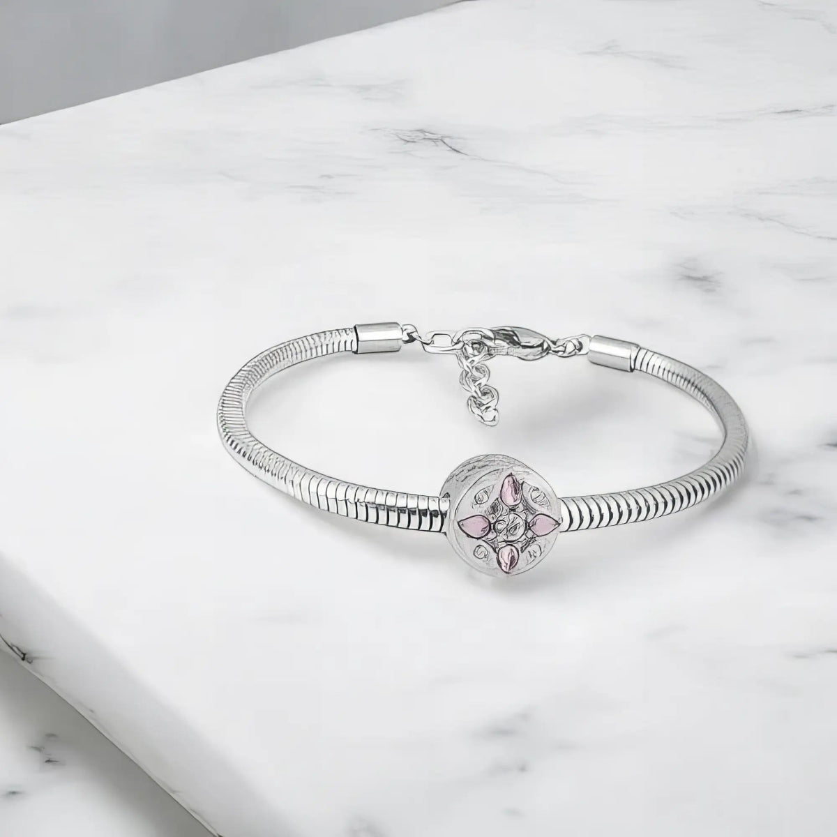 Ατσάλινο βραχιόλι με charm (B3256) - charmy.gr