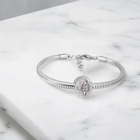 Ατσάλινο βραχιόλι με charm (B3256) - charmy.gr