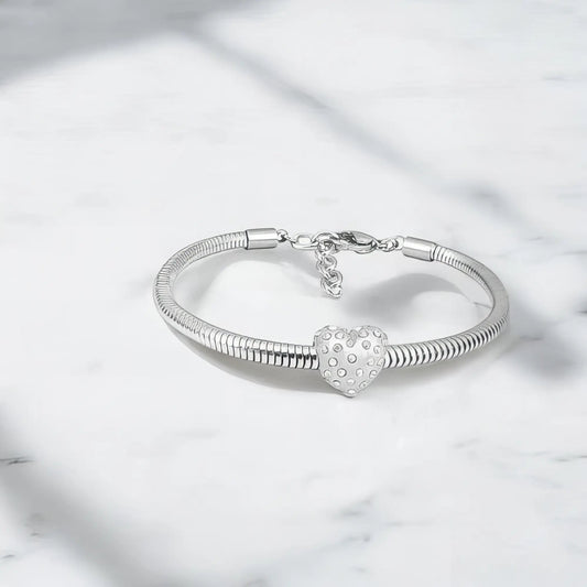 Ατσάλινο βραχιόλι με charm (B3261) - charmy.gr