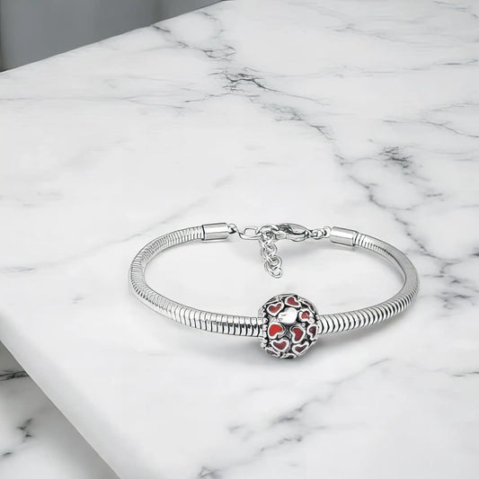 Ατσάλινο βραχιόλι με charm (B3287) - charmy.gr