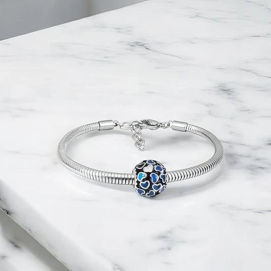 Ατσάλινο βραχιόλι με charm (B3288) - charmy.gr