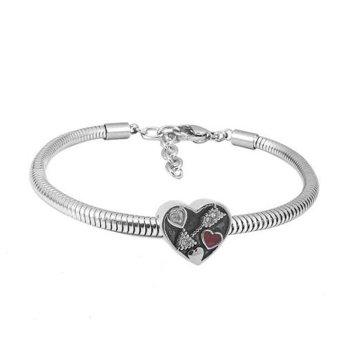 Ατσάλινο βραχιόλι με charm (B3303) - charmy.gr