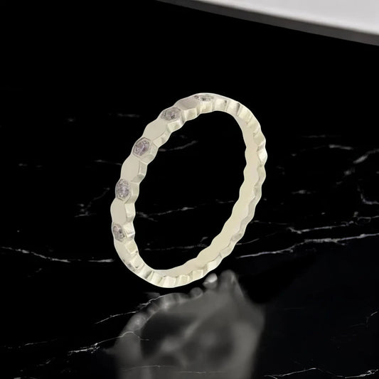 Ατσάλινο δαχτυλίδι βεράκι με ζιργκόν (R3024) - charmy.gr