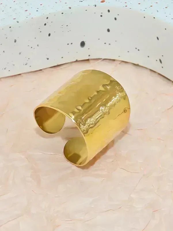 Ατσάλινο δαχτυλίδι επιχρυσωμένο 18k (R1350) - charmy.gr