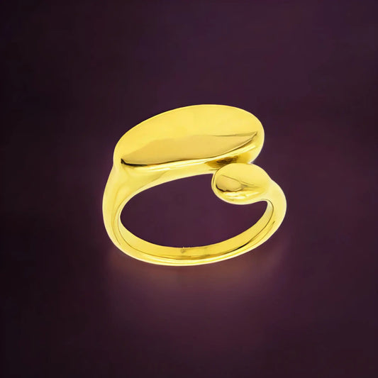 Ατσάλινο δαχτυλίδι επιχρυσωμένο (R3020) - charmy.gr